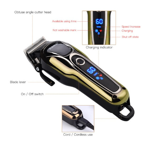 Rechargeable Professional Hair Clipper and Beard Trimmer