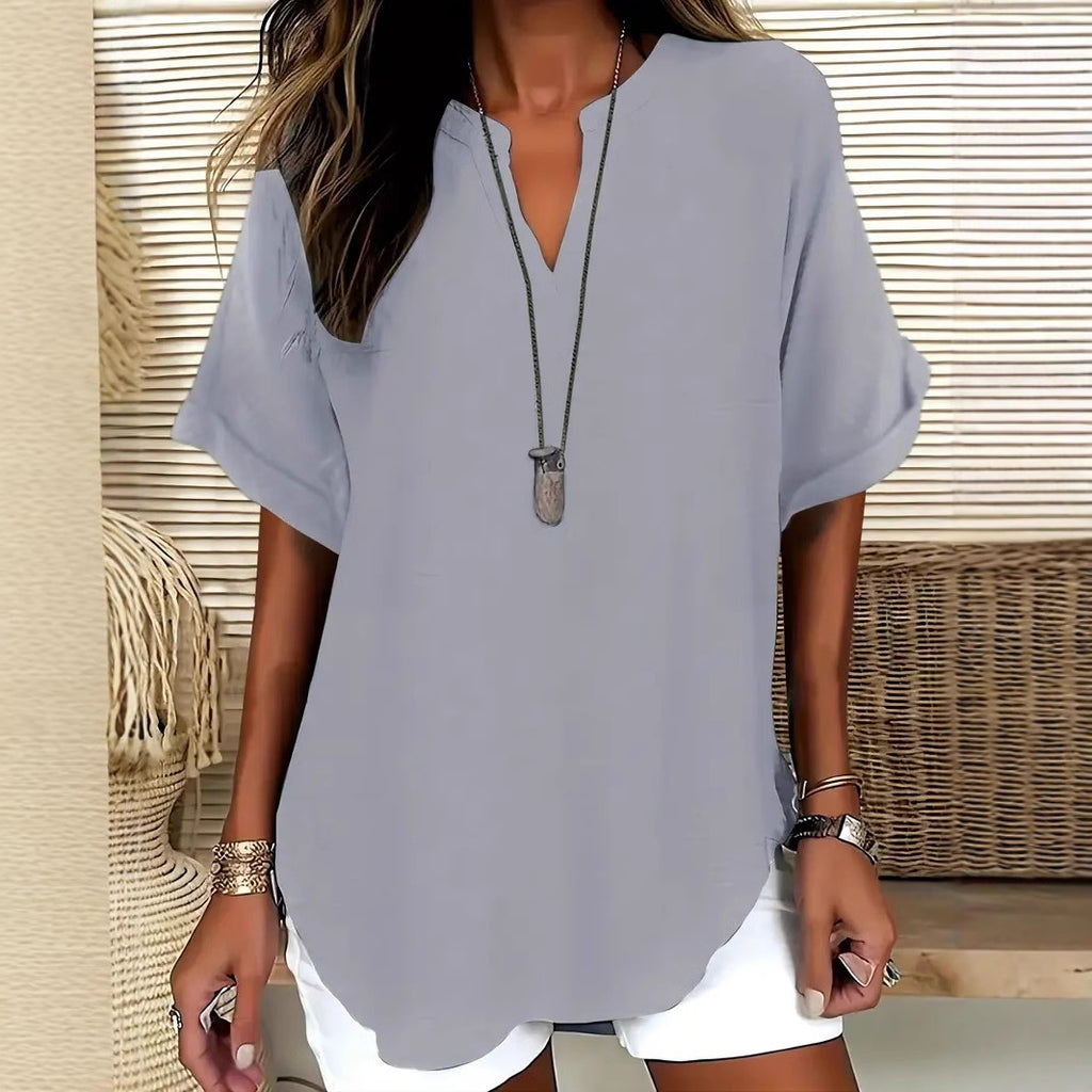 Loose-fit Summer Solid Color Women's Casual Shirt