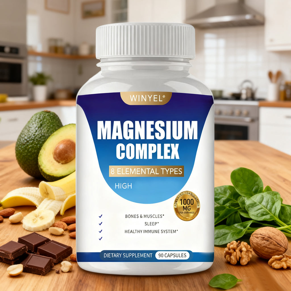 MAGNESIUM COMPLEX Capsules With Malate, Glycinate, and More!  90 EZ swallow Capsules