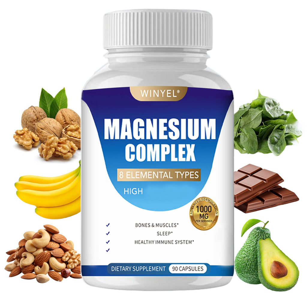 MAGNESIUM COMPLEX Capsules With Malate, Glycinate, and More!  90 EZ swallow Capsules