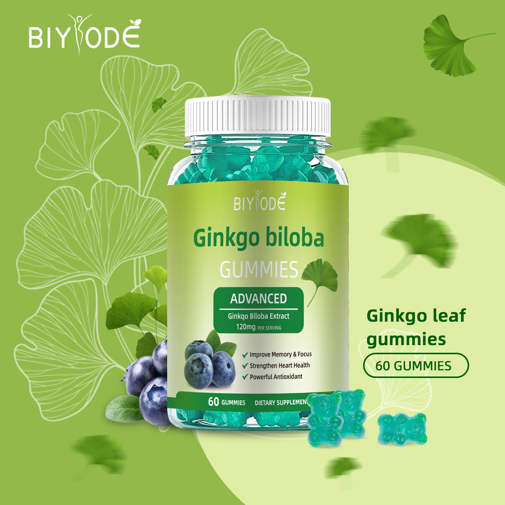 Ginkgo-Biloba Gummies Support Adult Memory & Focus
