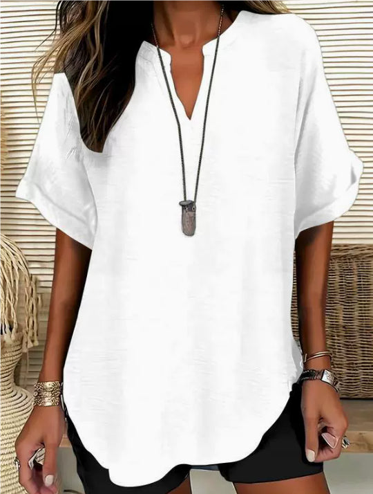 Loose-fit Summer Solid Color Women's Casual Shirt