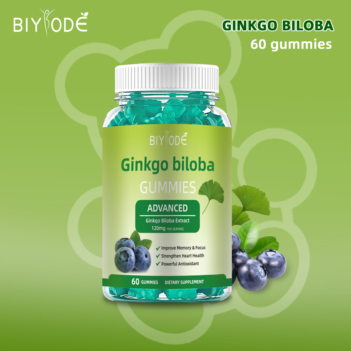 Ginkgo-Biloba Gummies Support Adult Memory & Focus