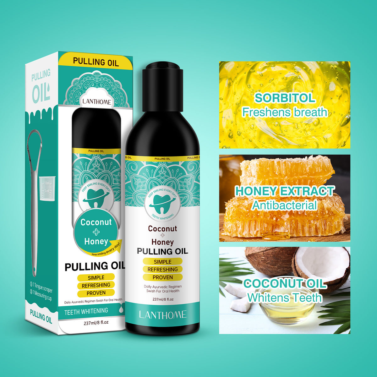 Coconut Oil Mouthwash 3-piece Set