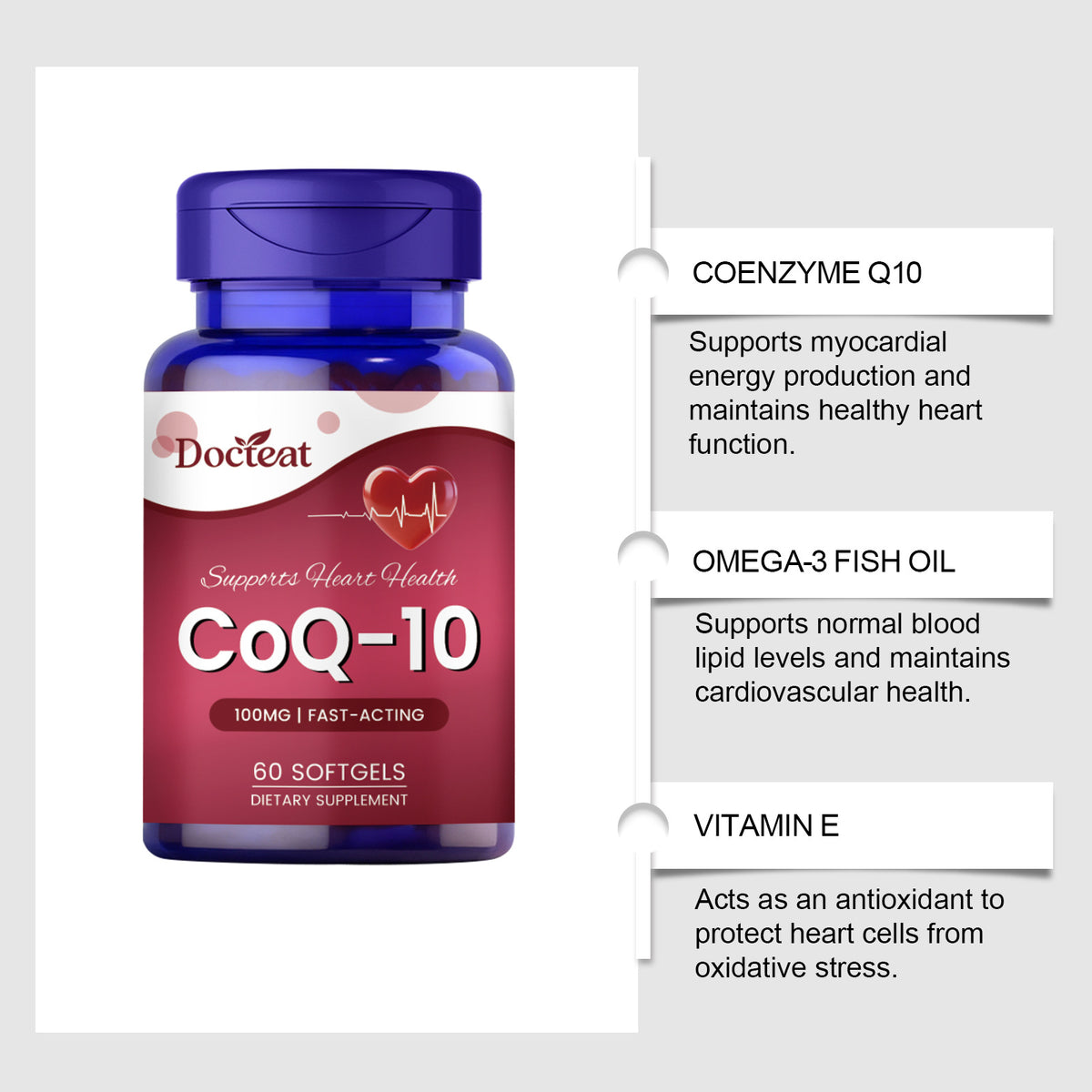CoQ-10 Daily Nutritional Supplement Capsules